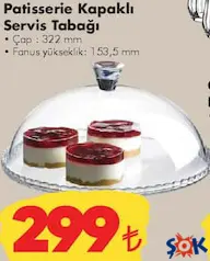 PAŞABAHÇE PATİSSERİE KAPAKLI SERVİS TABAĞI